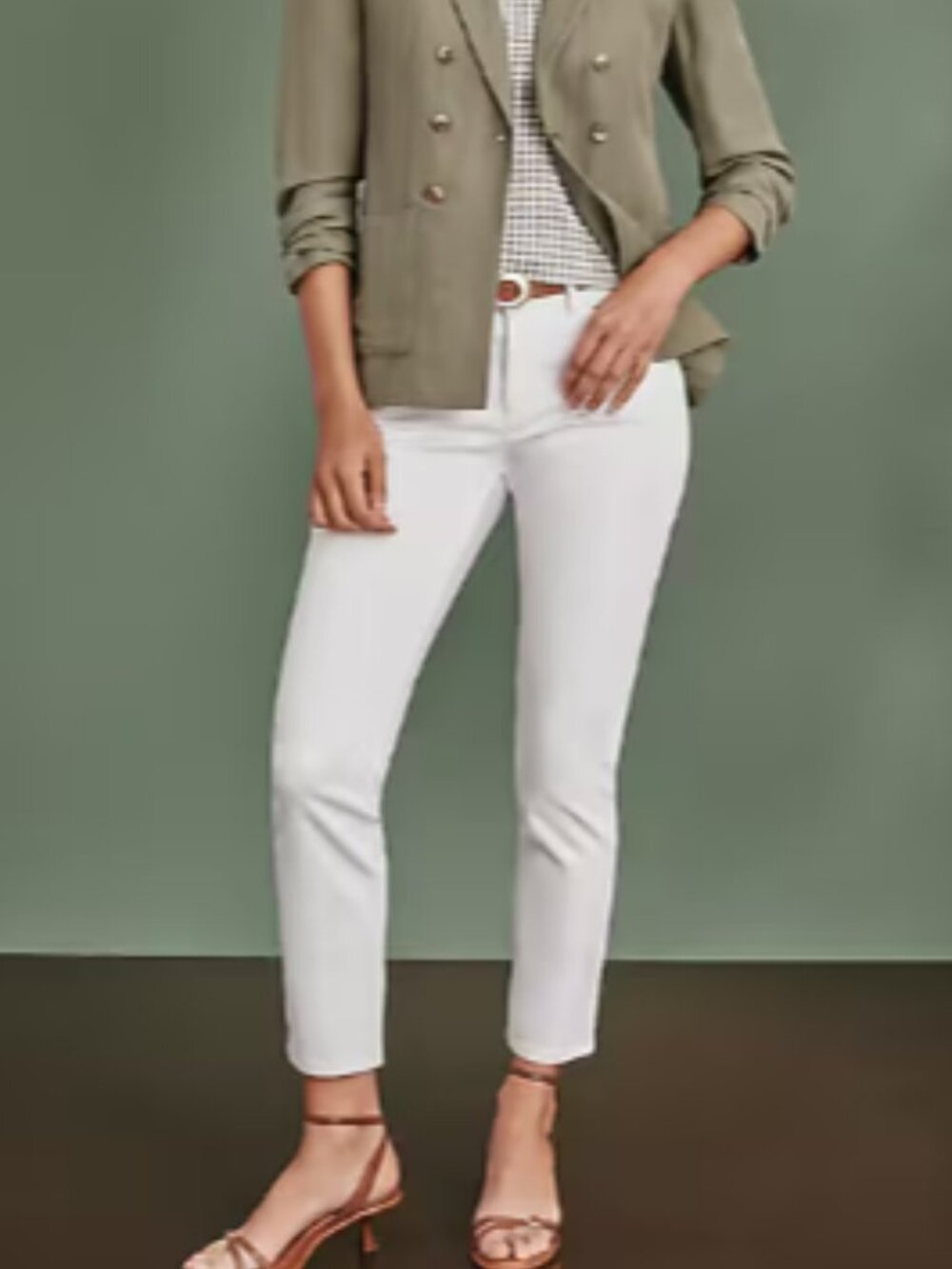 J. Jill Authentic Fit Slim Ankle Women's White Jeans